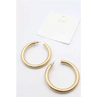 Mat Halka Küpe 5 cm - Altın