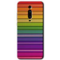 MRCİLETİSİM Xiaomi Mi 9T Kılıf HD Desen Baskılı Arka Kapak+Temperli Cam - Colorful Lines