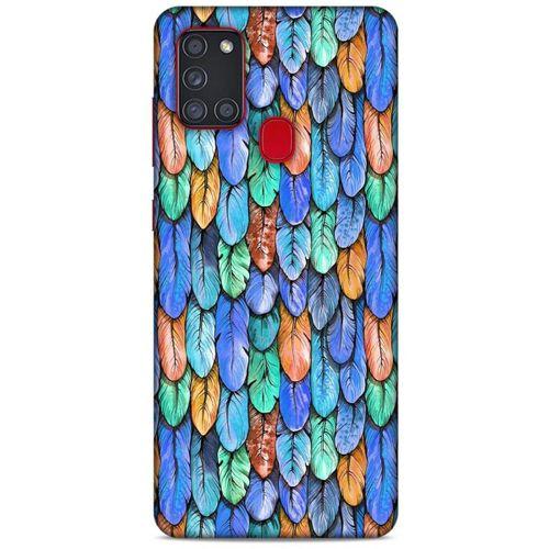 Samsung Galaxy A21s Kılıf Desenli Özel Seri Tüyler (37) Silicone Cover