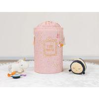 Baby Kullanımı Kolay Desenli Taşınabilir Torbalı Yuvarlak Sepet(pembe) Çamaşır Sepeti 04270