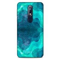 Nokia 7.1 Kılıf Pastel Renkler (6) Silikon Kılıf Mavi Yeşil
