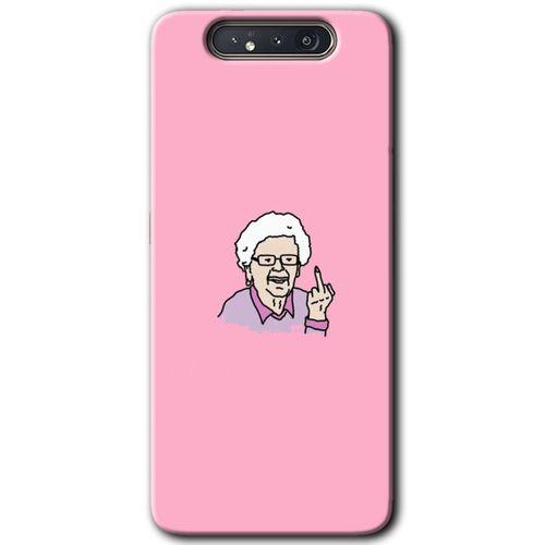 Galaxy A80 Kılıf HD Desen Baskılı Arka Kapak - Bad Grandmother + Kırılmaz Cam