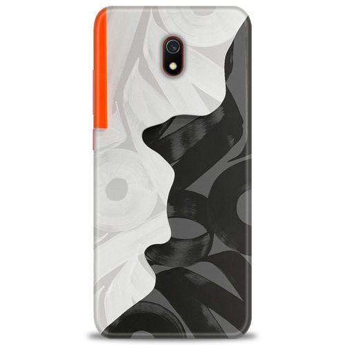 Xiaomi Redmi 8A Kılıf HD Baskılı Kılıf - Turuncu Çizgi + Tam Ekran Koruyucu