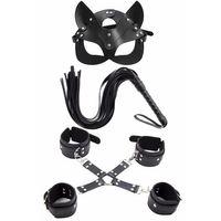 Maske Kırbaç Bileklik 5 Li Harness Deri Set