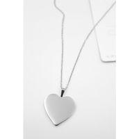 Kalp Plaka Kolye - Gümüş