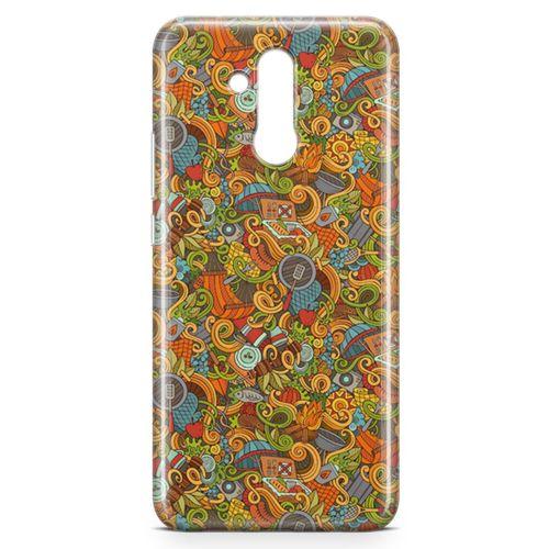 Huawei Mate 20 Lite Kılıf Doodle Piknik Seti Arka Kapak Koruma Desenli Full Koruyucu