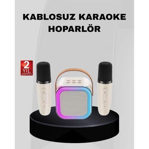Taşınabilir Karaoke Hoparlör Bluetooth 5.0 Ve Çift Mikrofonlu