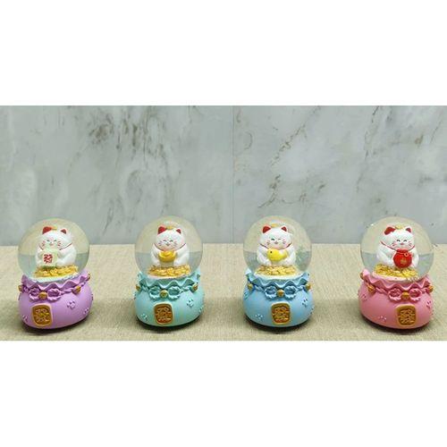 Şans Kedisi Işıklı Kar Küresi