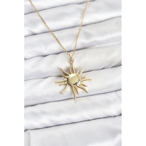 316L Çelik Zincir Gold Renk Güneş Model Kadın Kolye