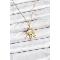 316L Çelik Zincir Gold Renk Güneş Model Kadın Kolye