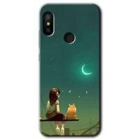 Xiaomi Mi Max 3 Kılıf HD Desen Baskılı Arka Kapak - Kedili Kız