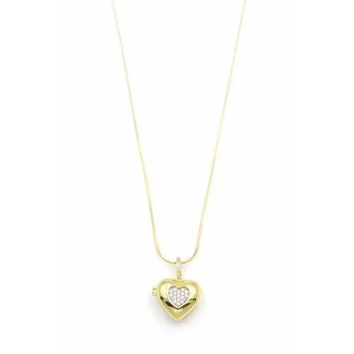 Taşlı Kalp Kolye - Altın
