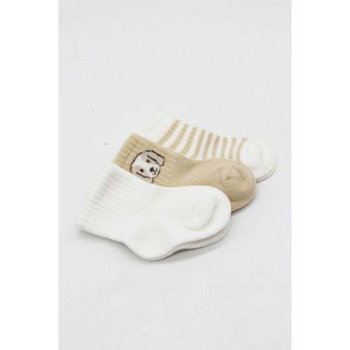 Bistyle Dog Boy 3'lü Penye Soket Çorap 10134 Ekru