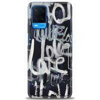 Oppo A54 Kılıf HD Baskılı Kılıf - Gri Love + Tam Ekran Koruyucu