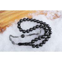 Oltu Taşı Küre Tek Zikzak Dörtlü Baklava İşlemeli Tespih