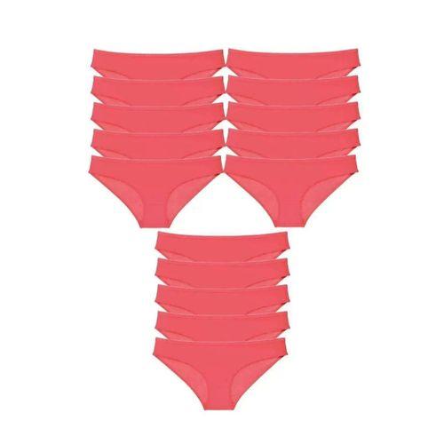 15 Adet Süper Eko Set Likralı Kadın Slip Külot Fuşya