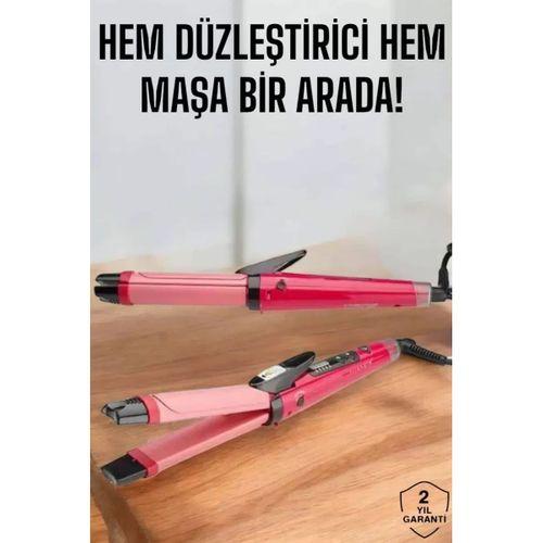 Hem Düzleştirici Hem Maşa Saç Şekillendirici