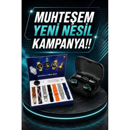 Ucuz Kaliteli Yeni Nesil 7 Kordonlu Akıllı Saat Ve Kablosuz Bluetooth Kulaklık Anc Özelliği