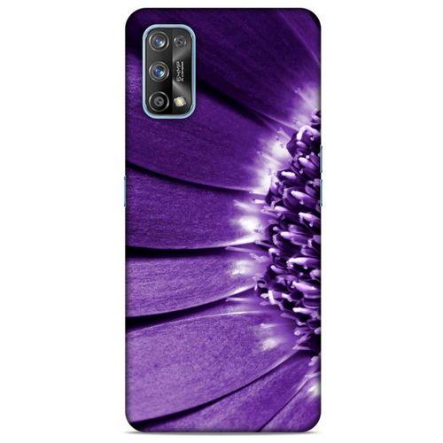 Realme 7 Pro Uyumlu Kılıf Mor Delisi (36) Glitter Kılıf Çiçek