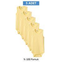 Sarı Askılı Body Zıbın 2-7 YAŞ Çocuklar İçin (5 ADET) Alttan Çıtçıtlı Özel Gereksinimli