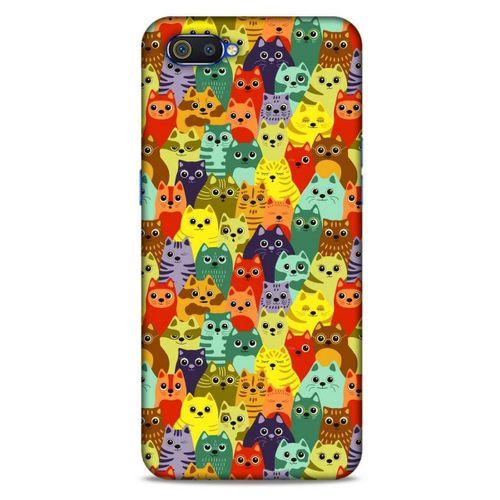 Lopard Oppo Realme C2 Uyumlu Kılıf Kediler (38) Neo Hybrid Kılıf Mor