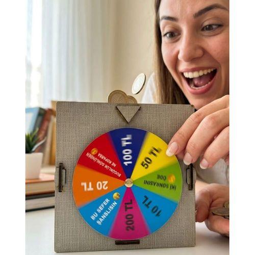 Şans Çarklı Tasarruf Kumbarası Para Biriktirme Oyunu Motivasyonlu