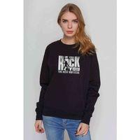 QUEEN We Will Rock You Baskılı Siyah Kadın Sweatshirt