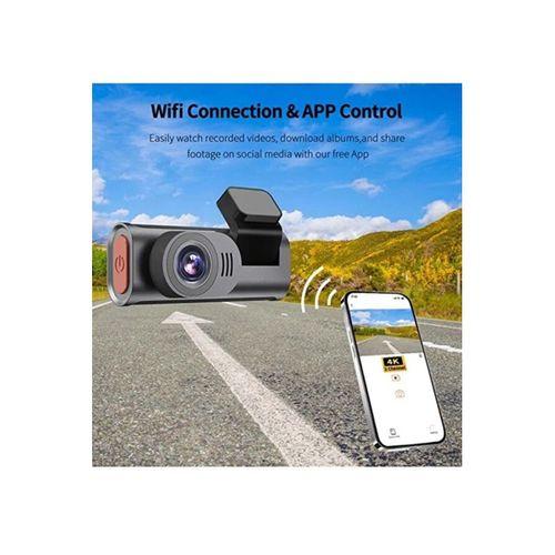 4k Wifi Çift Kameralı Araç Kamerası Gece Görüşlü G-sensörlü Dash Cam 170 Derece