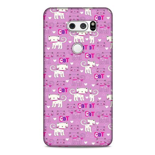 Lopard LG K40S Uyumlu Kılıf Kediler (4) Koruma Kılıfı Pink Cat