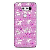 Lopard LG K40S Uyumlu Kılıf Kediler (4) Koruma Kılıfı Pink Cat