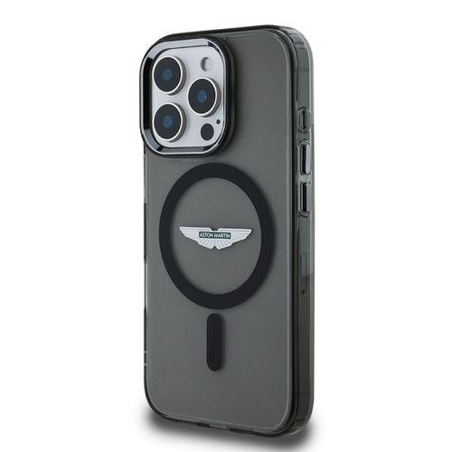 Apple iPhone 15 Pro Max Kılıf Aston Martin Orjinal Lisanslı M-safe Şarj Özellikli IML Baskı Logolu Metal Düğmeli Kapak