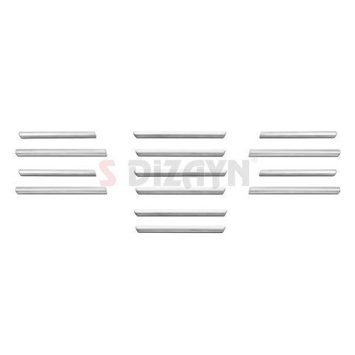 S-Dizayn Fiat Egea Krom Ön Tampon Alt Çıtası Diamond Model 14 Prç. 2020 Üzeri (Mat Krom) A+ Kalite