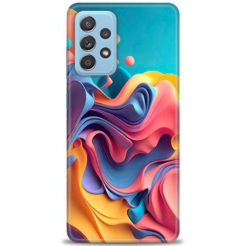Samsung Galaxy A52s 5G Kılıf HD Baskılı Kılıf - Renkli Su + Tam Ekran Koruyucu