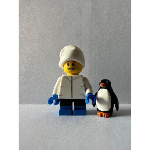 Orjinal Lego Minifigür ice boy with penguen