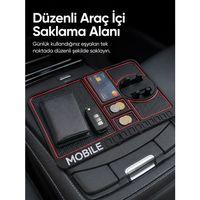 Telefon Standlı Araç İçi Organizer Kaydırmaz Silikon Konsol Düzenleyici Mat