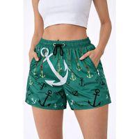 Deniz Şortu Fermuarlı Cepli File Astarlı Hızlı Kuruyan Premium - Su Yeşili