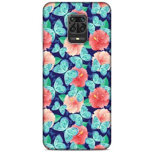 Xiaomi Redmi Note 9S Kılıf Kelebek Etkisi (24) Darbe Emici Kılıf Yeşil Beyaz