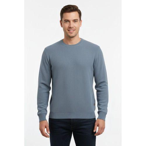 Erkek Sıfır Yaka Kazak Petek Örgü Klasik Kalıp 7002 BGL-ST04928