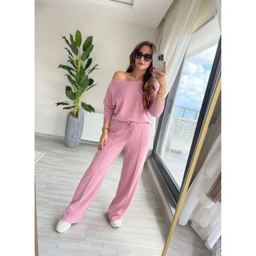 Kadın Uzun Kollu Tek Omuzdan Açık Dalgıç Bluz Ve Pantolon Ikili Takım