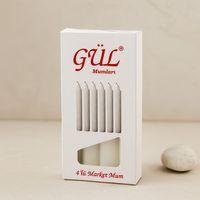 İnce Gül Mum 12 cm 4'lü Beyaz