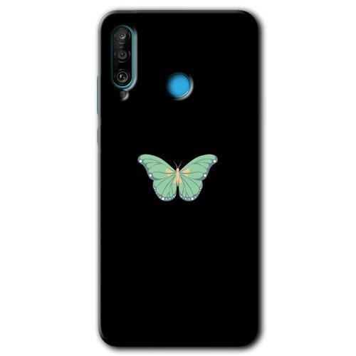 MRCİLETİSİM Huawei P30 Lite Kılıf HD Desen Baskılı Arka Kapak + Temperli Cam - Butterfly Tree