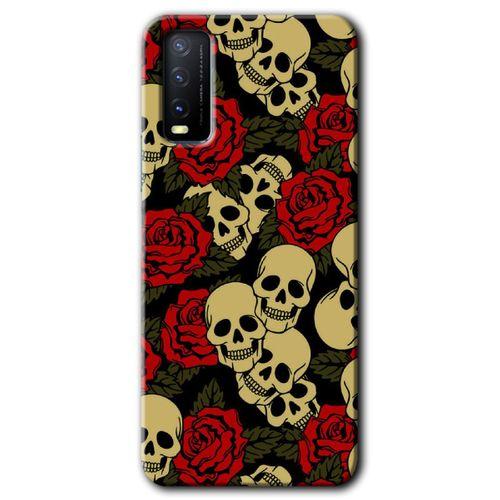 Vivo Y20 HD Baskılı Kılıf + 9D Tam Ekran Koruyucu - Kurukafa Aşk