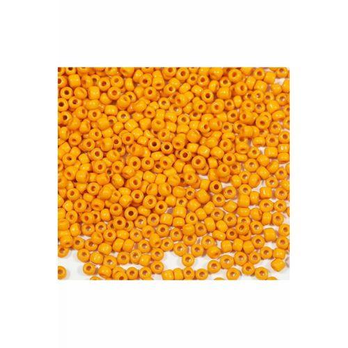 Turuncu Renk 4 mm Yaklaşık 220 adet/20 gram Cam Boncuk Oya Yazma Bileklik ve Kolye