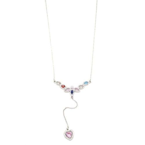 Damla Taşlı Y Kolye - Gümüş