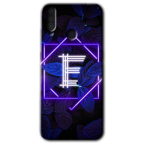 Potkal Hediye Fabrikası General Mobile GM 10 HD Baskılı Kılıf + 9D Tam Ekran Koruyucu - Dark Neon Yaprak E Harfi