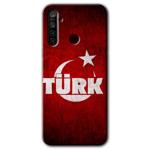 MRCİLETİSİM Realme 6i Kılıf Kapak - Ayyıldız Türk +Hayalet Ekran Yandan Gözükmez