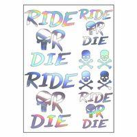 SEVGENT A4 Sticker 123 Tek Paket Çoklu Ride Or Die Hologram