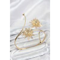 Pazu Bileklik Gold Renk Pirinç Lotus Model