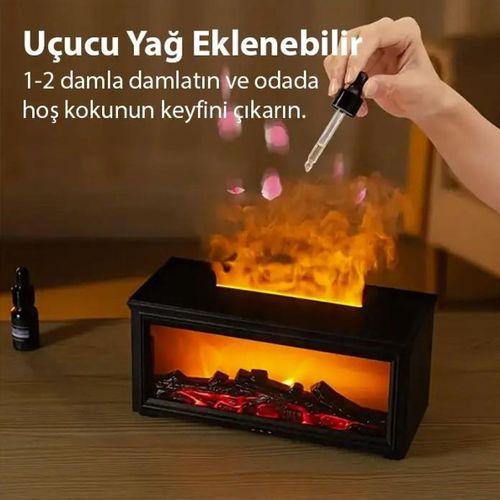 Zhltools A4 Şömine Esintili Aromaterapi Difüzörü Ultrasonik Hava Nemlendici