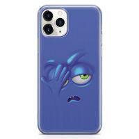 Apple iPhone 11 Pro Max Kılıf Mutsuz Mavi Arka Kapak Koruma Desenli Full Koruyucu